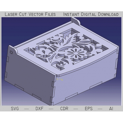 Laser Cut Floral Casket Box
