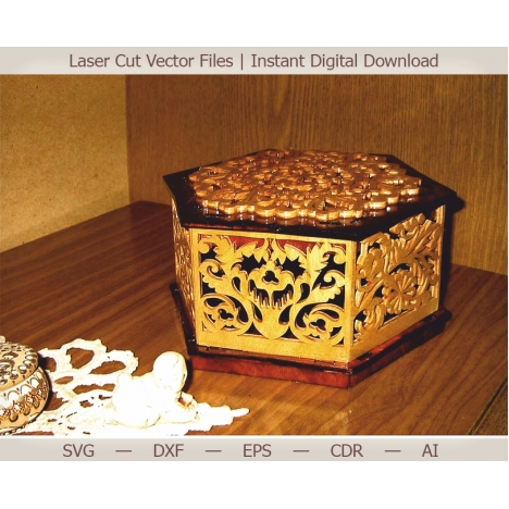 Ornate Casket Laser Cut File