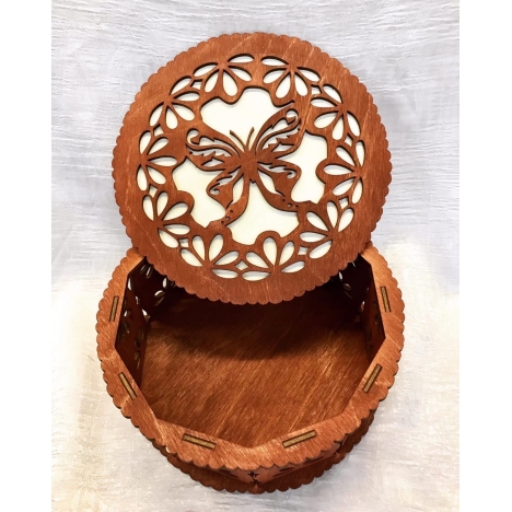 Butterfly Round Box Laser Cut File