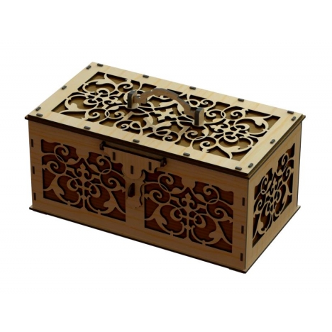 Laser Cut Ornamental Wooden Box