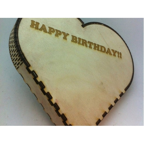 Heart Shaped Box Laser Cut File with Engraving
