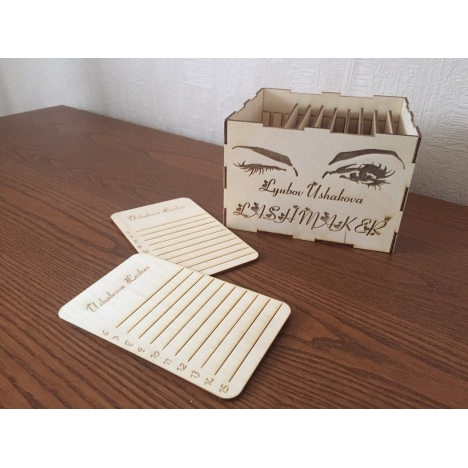 Laser Cut Eyelash Storage Box with Dividers