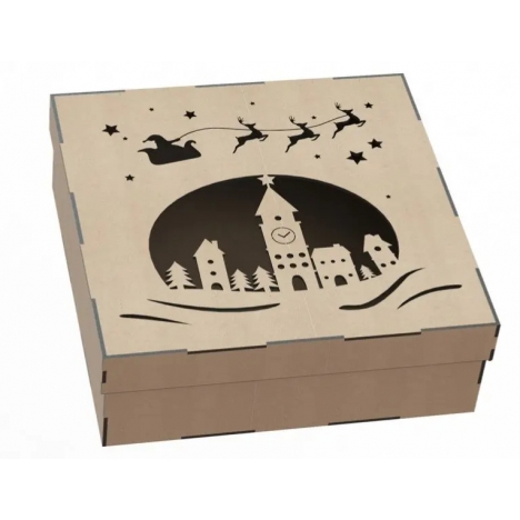 Laser Cut File for City Christmas Box