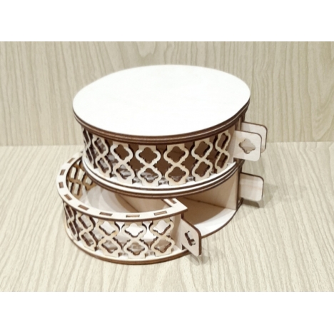 Round Box with Opening Compartments Laser Cut File