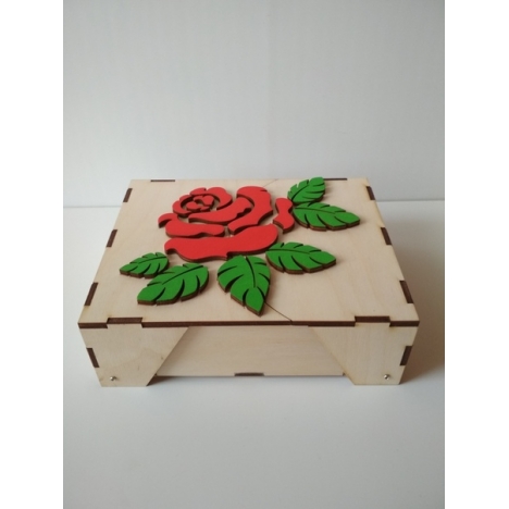 Laser Cut Box with Rose