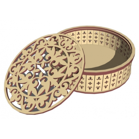 Round Decorative Box Laser Cut File