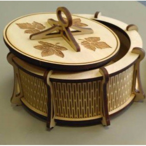 Round Box with Lid Laser Cut File