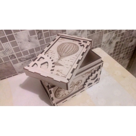 Laser Cut Casket with Hinged Lid