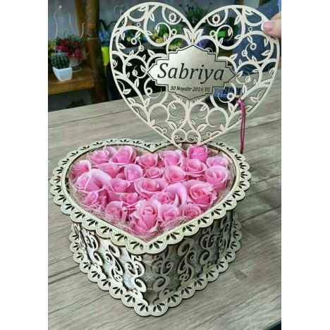 Heart Flower Box Laser Cut File
