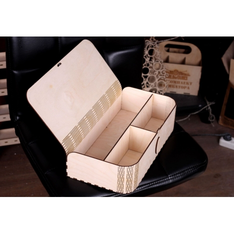Laser Cut Box with Three Compartments