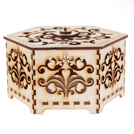 Hexagon Decorative Box Laser Cut File