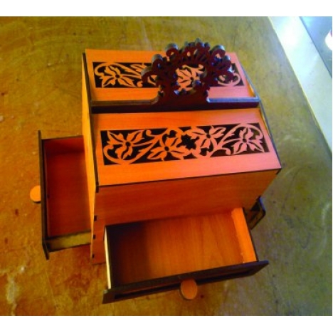 Laser Cut Storage Box with Drawers