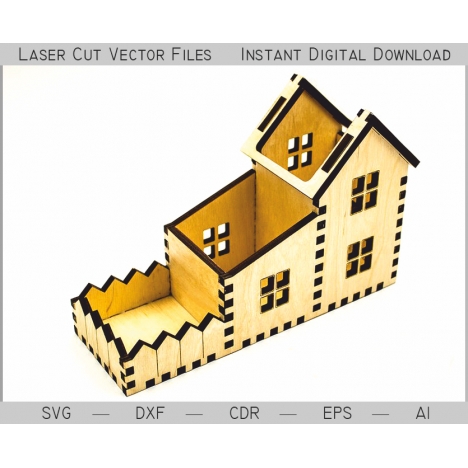 House Stand Laser Cut File