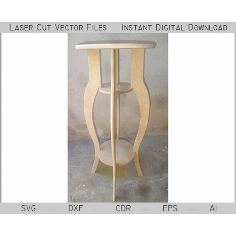 Laser Cut Flower Stand Vector File