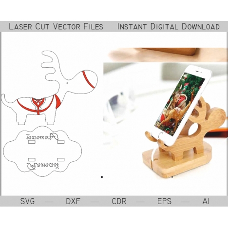 Deer Phone Stand Laser Cut File