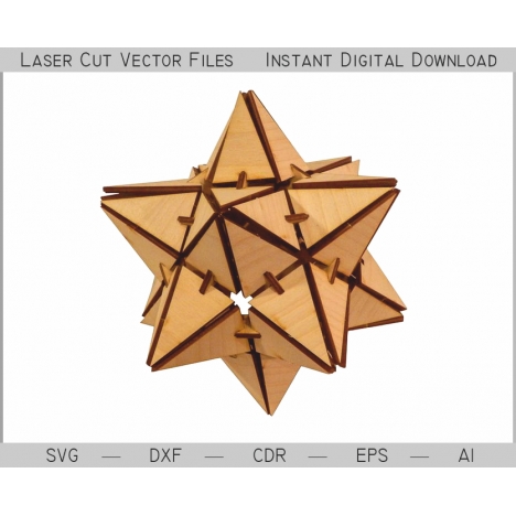 Geometric Star Puzzle Laser Cut File
