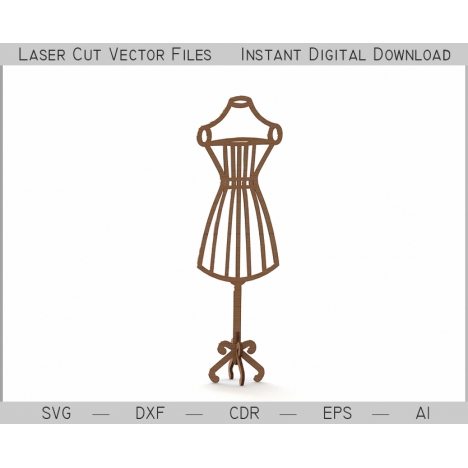 Dress Form Clothes Rack Laser Cut File
