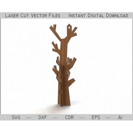 Jewelry Tree Laser Cut File