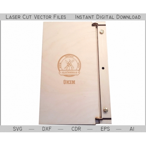 Laser Cut Menu Cover File for Cafe and Restaurant