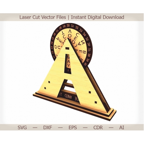 Pyramid Desk Calendar Laser Cut File