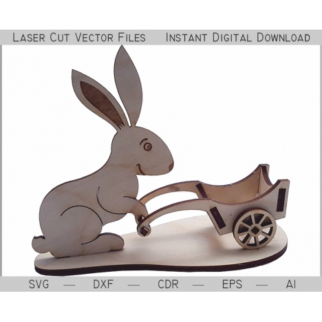 Rabbit with Trolley Laser Cut File