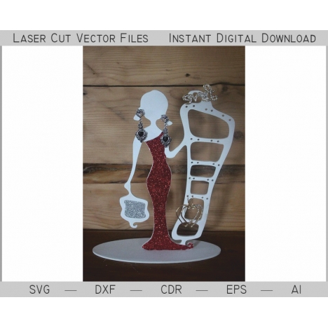 Girl Jewelry Stand Laser Cut File