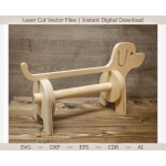 Dog Paper Towel Holder Laser Cut File
