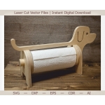 Dog Paper Towel Holder Laser Cut File