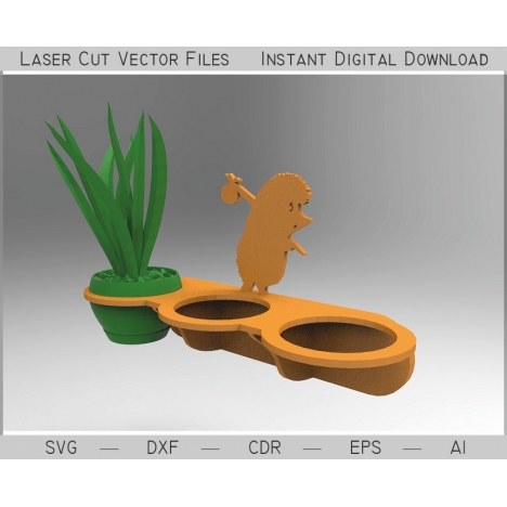Hedgehog Planter Laser Cut File