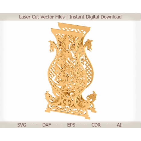 Ornate Vase Laser Cut File