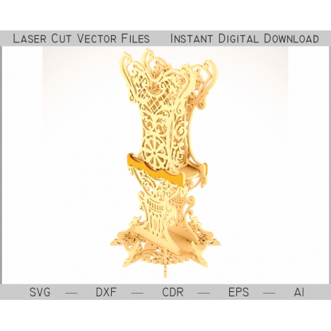 Ornate Throne Chair Laser Cut File