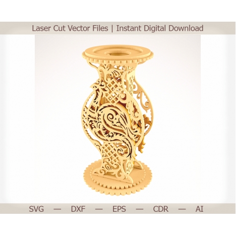 Decorative 3D Vase Laser Cut File