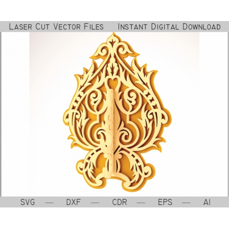Ornamental Wall Hanger Laser Cut File