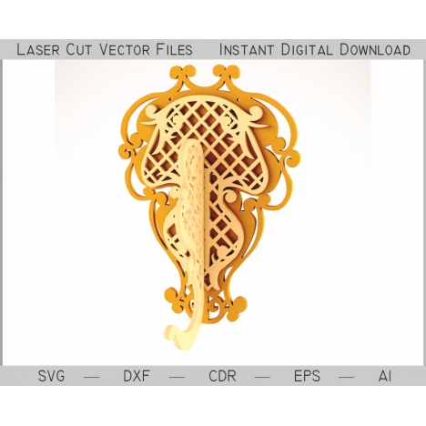 Ornate Wall Hanger Laser Cut File