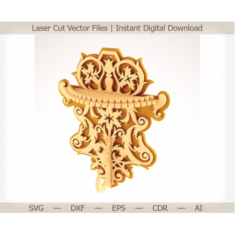 Ornate Decorative Hanger Laser Cut File