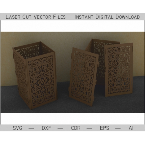 Laser Cut Cube with Ornamental Panels