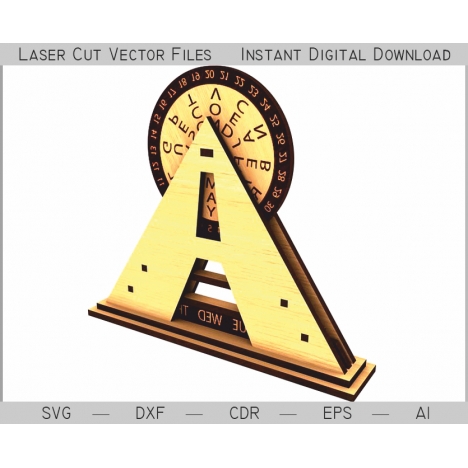 Pyramid Calendar Laser Cut File
