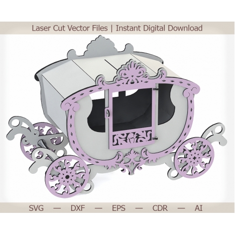 Laser Cut Carriage Vector File