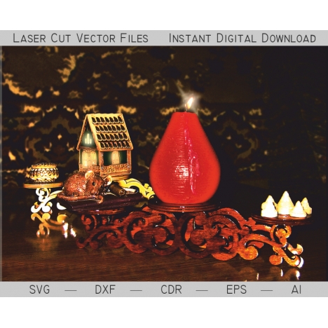 Ornamental Candlestick Laser Cut File
