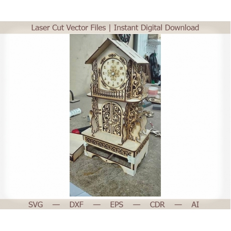 Desktop Clock Laser Cut File