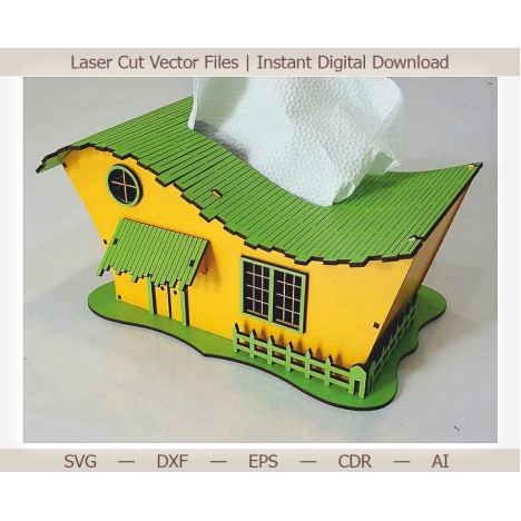 House Napkin Holder Laser Cut File