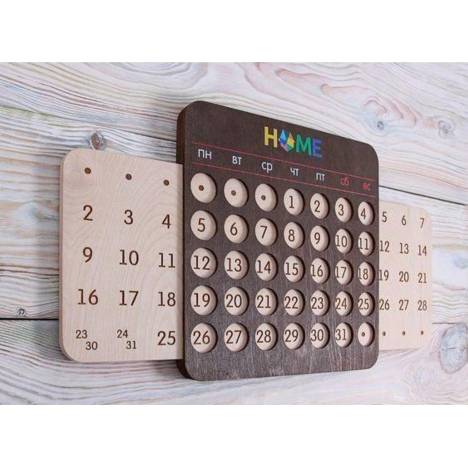Perpetual Wall Calendar Laser Cut File
