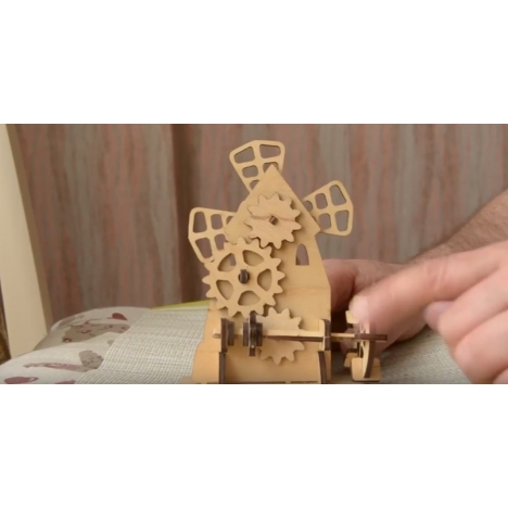 Windmill Laser Cut File with Gears