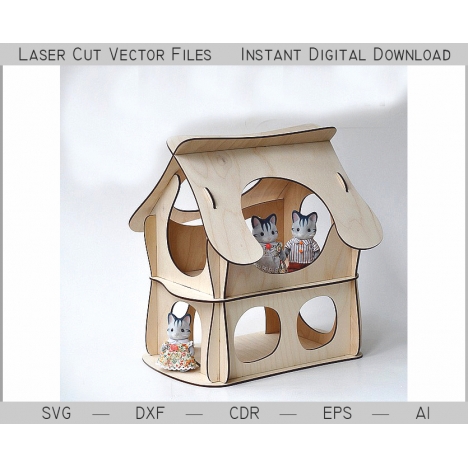 Laser Cut House Vector File