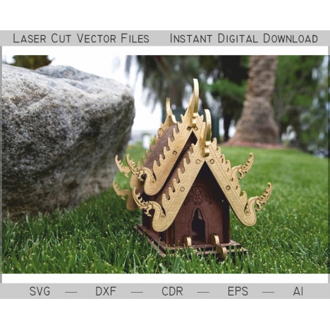 Thai Spirit House Laser Cut File
