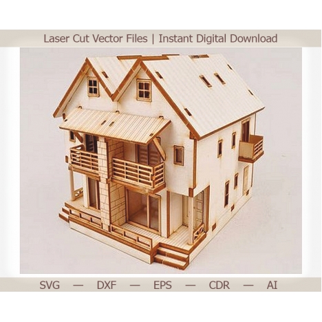 Country House Laser Cut File