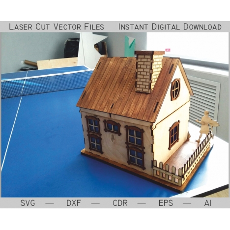 3D House Laser Cut File