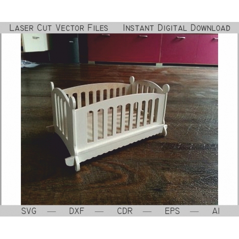 Baby Crib Laser Cut File