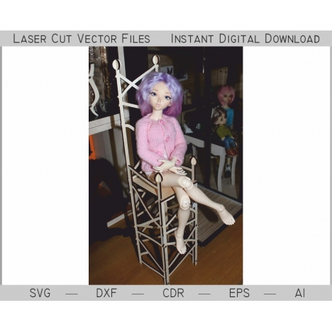 Doll Throne Chair Laser Cut File