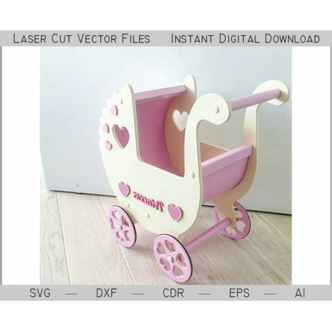 Baby Stroller Laser Cut File